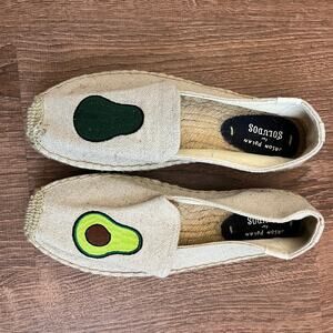 Soludos X Jason Polan Avocado Print Espadrilles Size 8.5